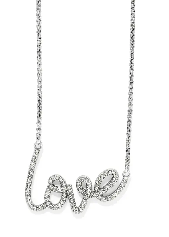 Love Sparkle Script Necklace
