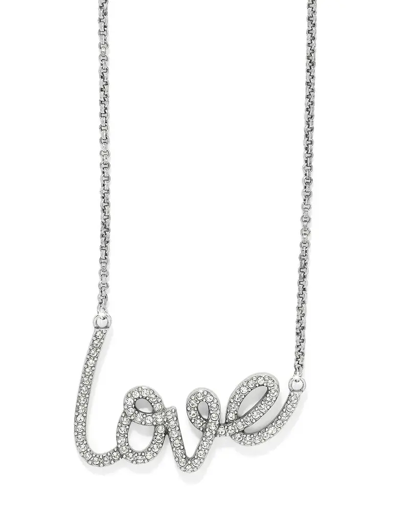 Love Sparkle Script Necklace