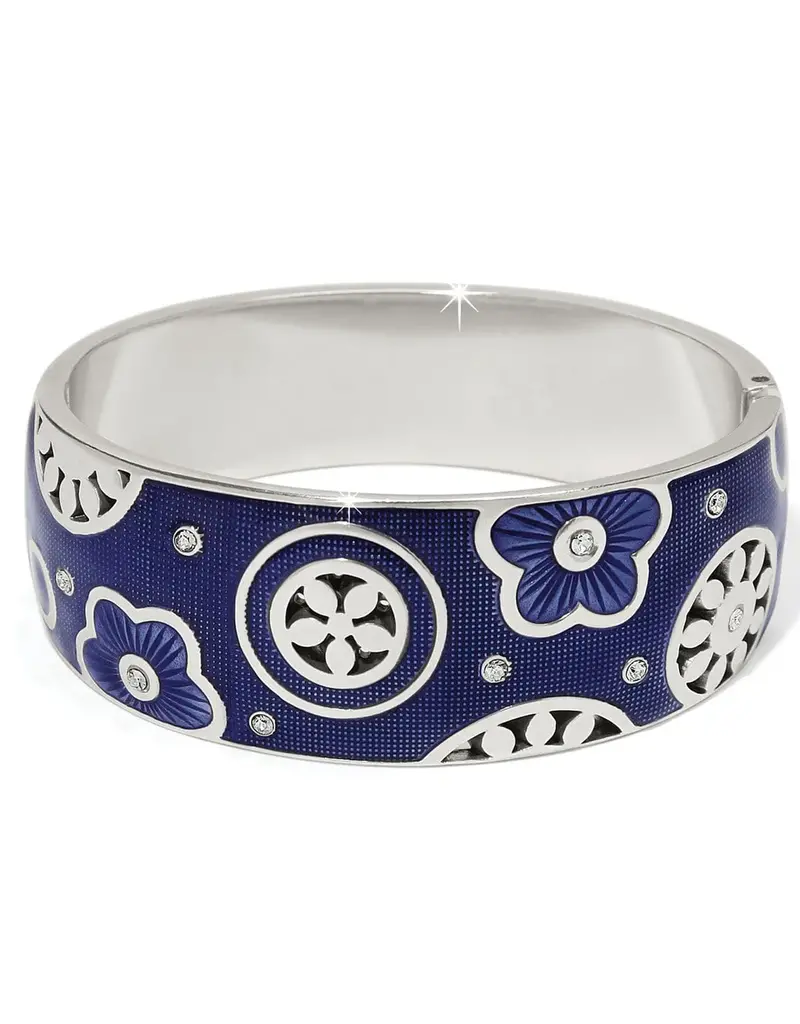 Flora Blue Wide Hinged Bangle