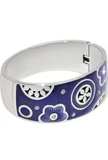 Flora Blue Wide Hinged Bangle