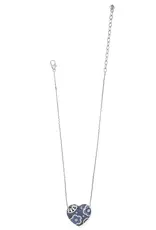 Flora Heart Blue Reversible Necklace