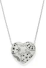 Flora Heart Blue Reversible Necklace