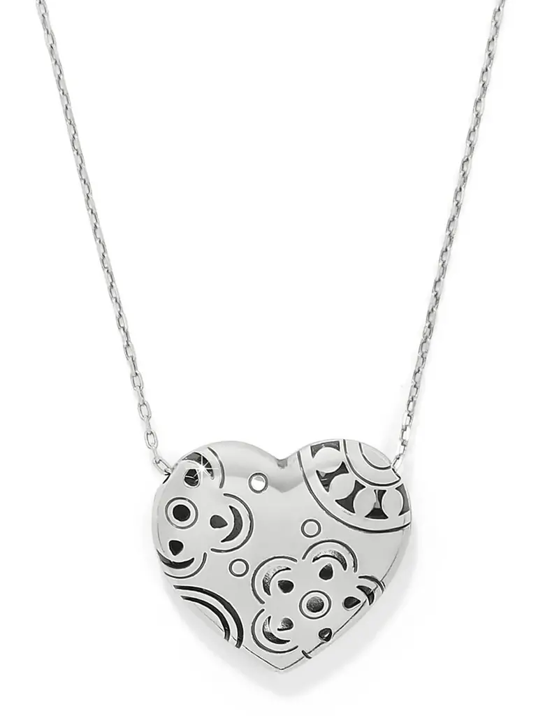 Flora Heart Blue Reversible Necklace