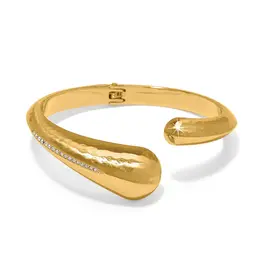 Nile Open Hinged Bangle in Gold
