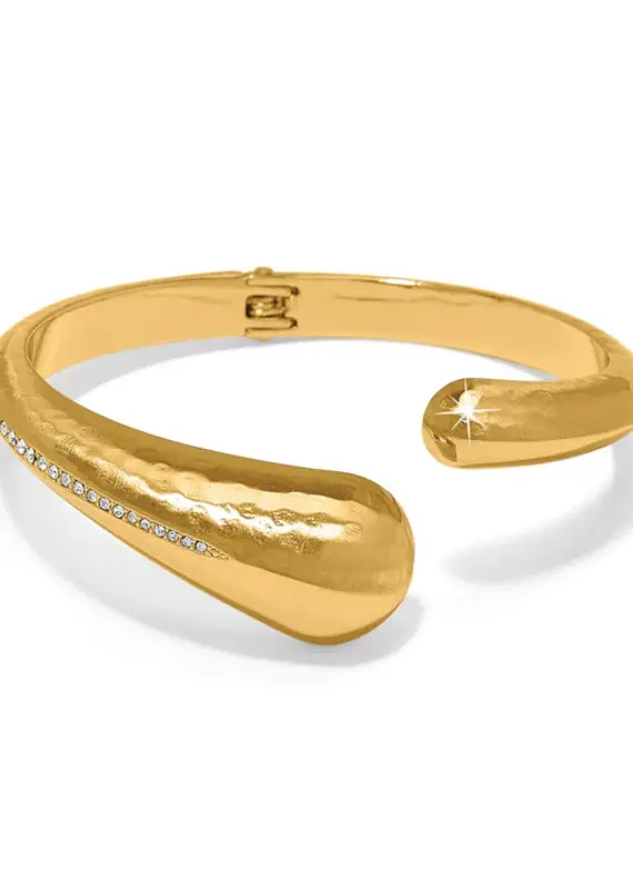 Nile Open Hinged Bangle in Gold