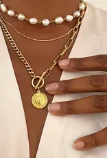 J.HOFFMAN'S Stacie Toggle Chain Coin Necklace