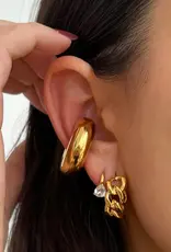 J.HOFFMAN'S Braxton Chain Hoop Earrings- Gold