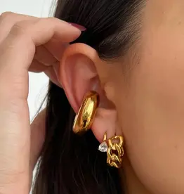 J.HOFFMAN'S Braxton Chain Hoop Earrings- Gold