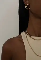 J.HOFFMAN'S Braxton Chain Hoop Earrings- Gold