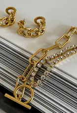 J.HOFFMAN'S Braxton Chain Hoop Earrings- Gold