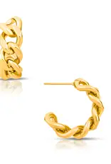 J.HOFFMAN'S Braxton Chain Hoop Earrings- Gold