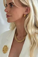 J.HOFFMAN'S Brennan Hammered Huggie Earrings- Gold