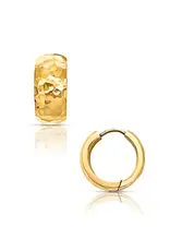 J.HOFFMAN'S Brennan Hammered Huggie Earrings- Gold