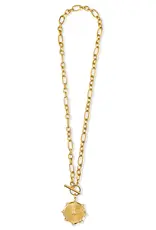 J.HOFFMAN'S Briar Toggle Medallion Necklace- Gold