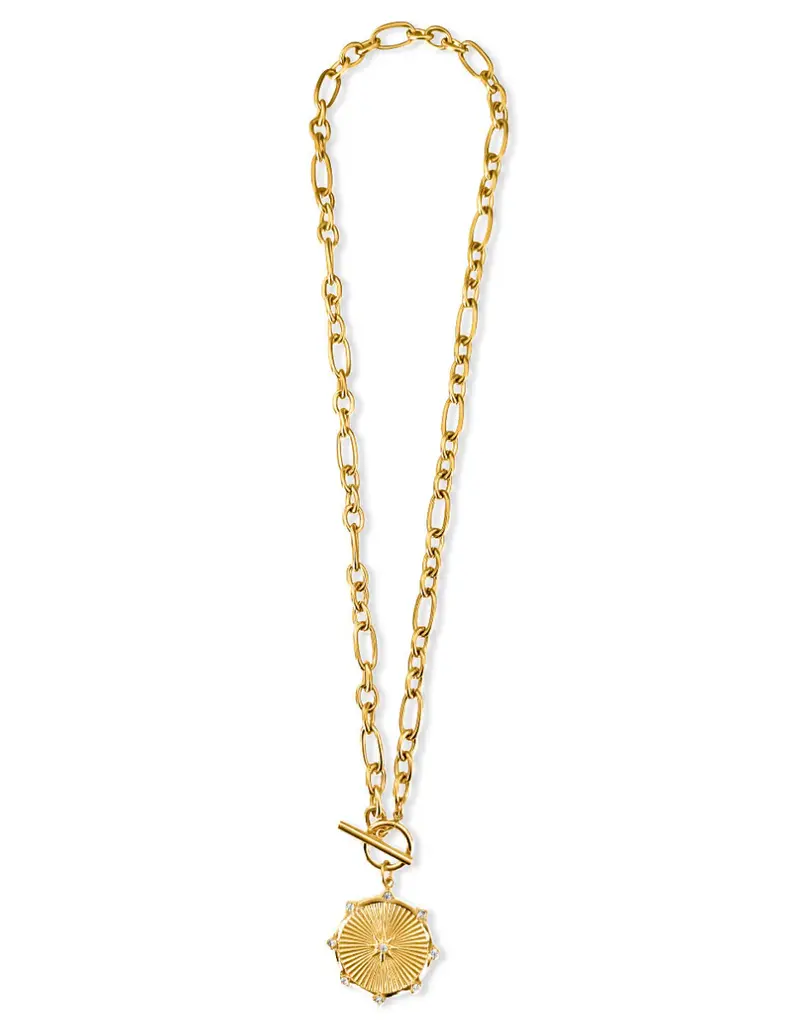 J.HOFFMAN'S Briar Toggle Medallion Necklace- Gold