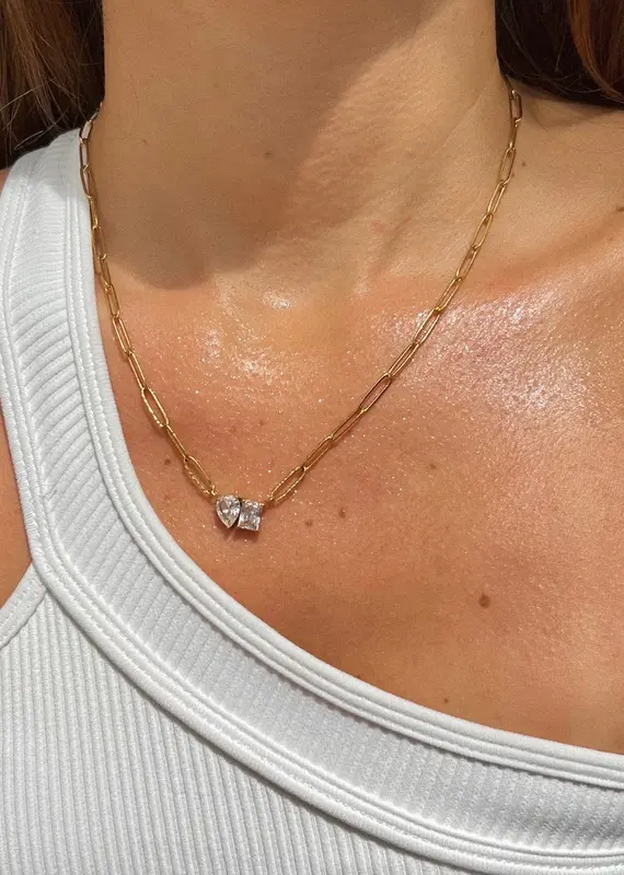 J.HOFFMAN'S Cecilia Toi Et Moi Necklace- Gold