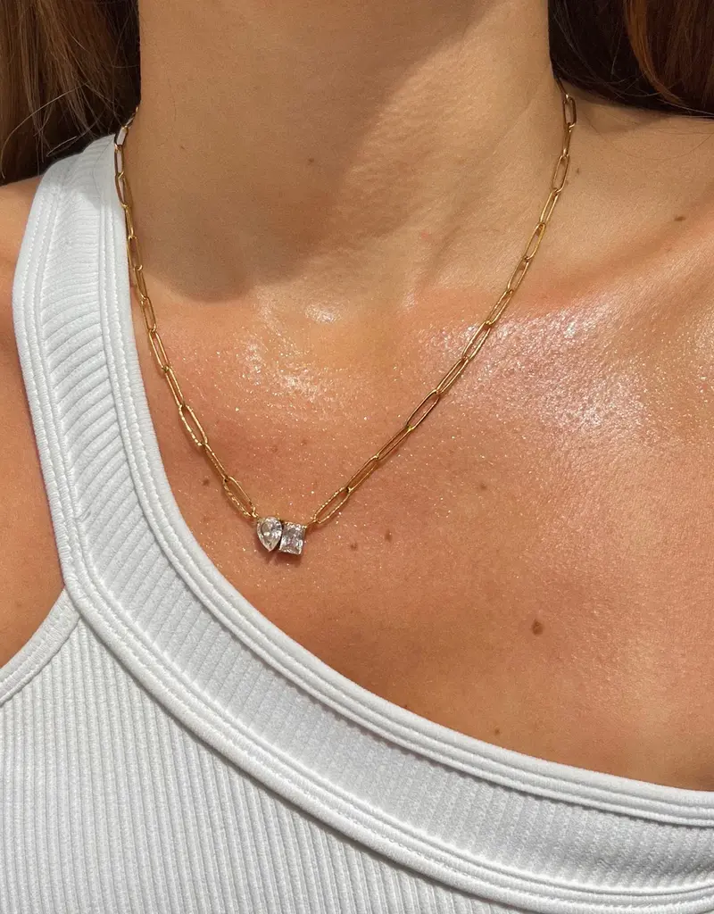 J.HOFFMAN'S Cecilia Toi Et Moi Necklace- Gold