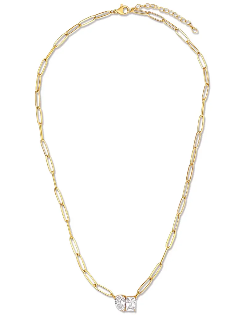 J.HOFFMAN'S Cecilia Toi Et Moi Necklace- Gold
