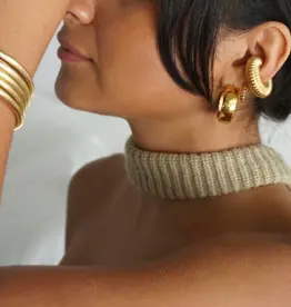 J.HOFFMAN'S Cosa Medium Hoop Earrings- Gold