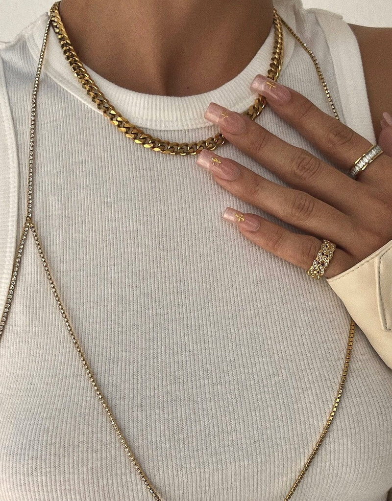 J.HOFFMAN'S Liam Cuban Chain Necklace- Gold