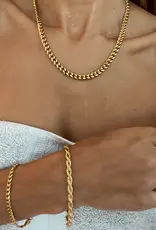 J.HOFFMAN'S Liam Cuban Chain Necklace- Gold