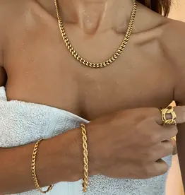 J.HOFFMAN'S Liam Cuban Chain Necklace- Gold