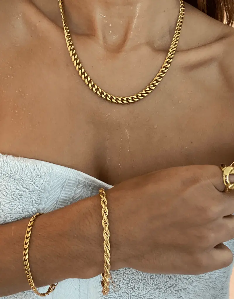 J.HOFFMAN'S Liam Cuban Chain Necklace- Gold