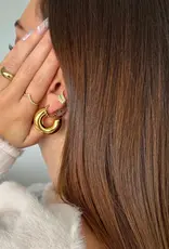 J.HOFFMAN'S Marisol Tube Hoop Earrings- Gold