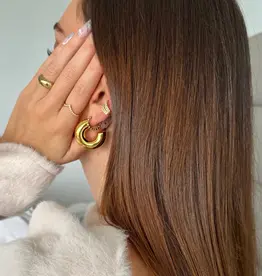 J.HOFFMAN'S Marisol Tube Hoop Earrings- Gold