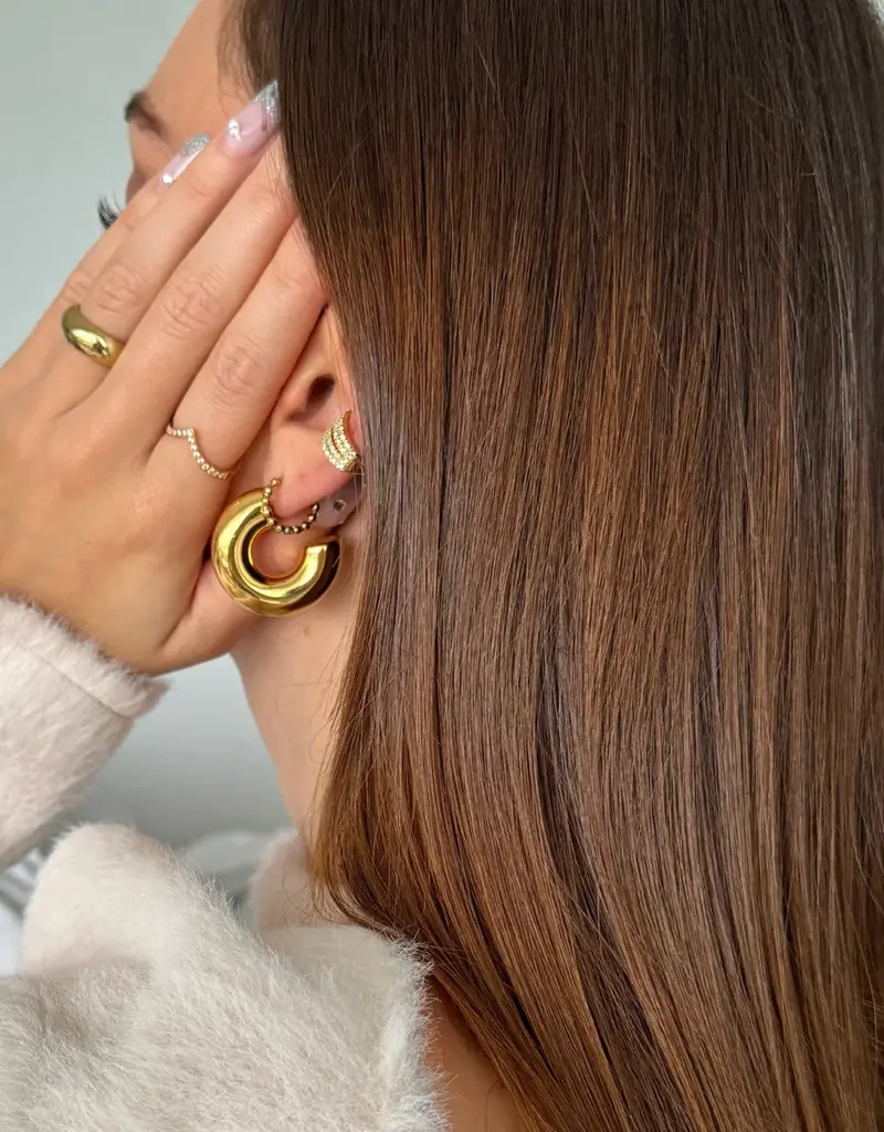 J.HOFFMAN'S Marisol Tube Hoop Earrings- Gold