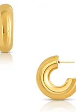 J.HOFFMAN'S Marisol Tube Hoop Earrings- Gold