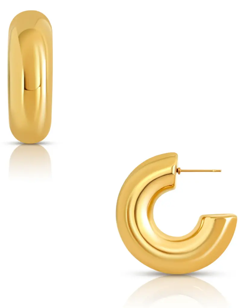 J.HOFFMAN'S Marisol Tube Hoop Earrings- Gold