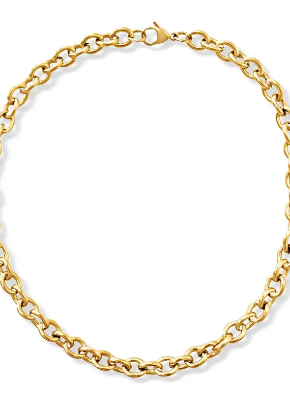 J.HOFFMAN'S Nellie Rolo Chain Necklace- Gold