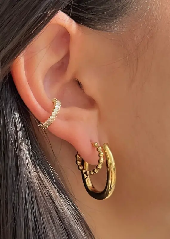 J.HOFFMAN'S Priscilla Baguette Ear Cuff- Gold