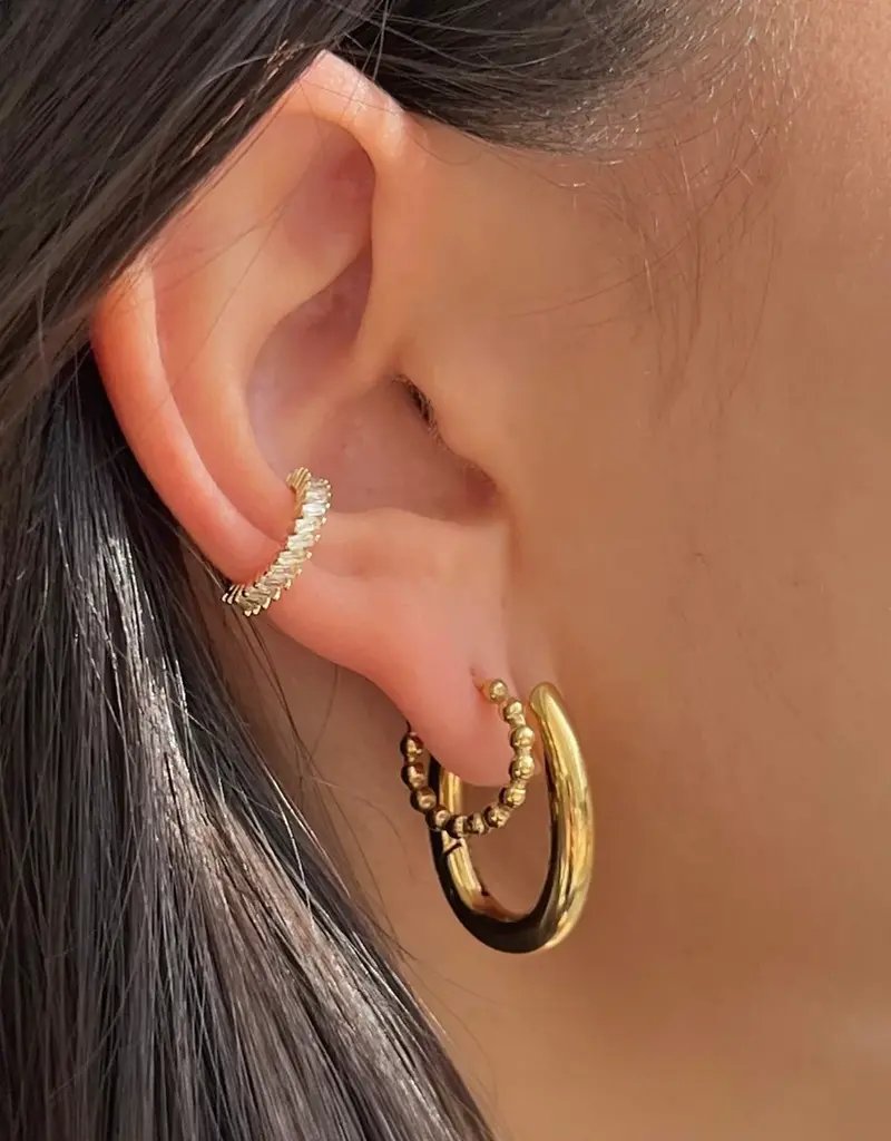 J.HOFFMAN'S Priscilla Baguette Ear Cuff- Gold