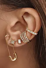 J.HOFFMAN'S Priscilla Baguette Ear Cuff- Gold