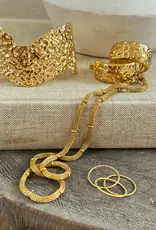 J.HOFFMAN'S Robbie Hammered Hoop Earrings- Gold