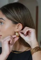 J.HOFFMAN'S Robbie Hammered Hoop Earrings- Gold