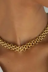 J.HOFFMAN'S Rosalinda Chunky Chain Toggle Necklace- Gold