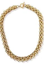 J.HOFFMAN'S Rosalinda Chunky Chain Toggle Necklace- Gold
