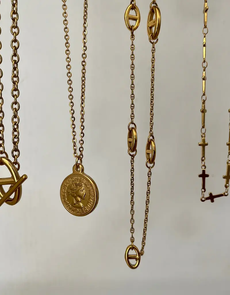 J.HOFFMAN'S Vida Coin Pendant Necklace- Gold