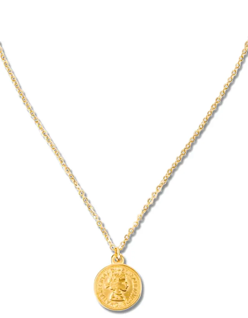 J.HOFFMAN'S Vida Coin Pendant Necklace- Gold