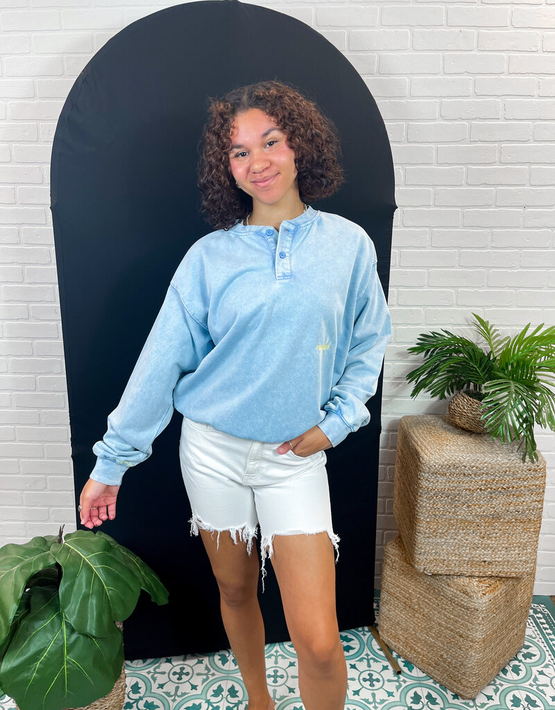 J.HOFFMAN'S Sunny Days Ae Coming Henley Sweatshirt