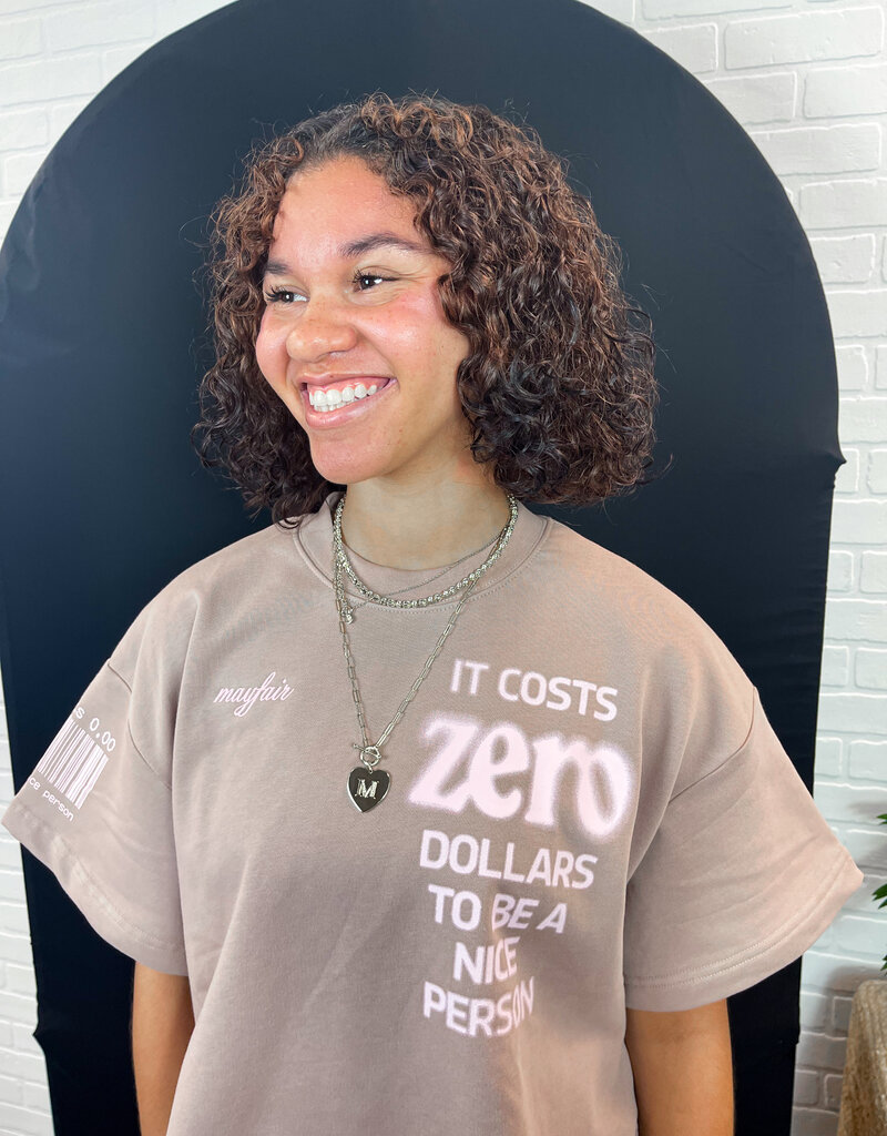 J.HOFFMAN'S It Costs $0 Vintage Crewneck- Taupe