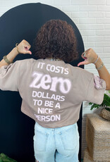 J.HOFFMAN'S It Costs $0 Vintage Crewneck- Taupe