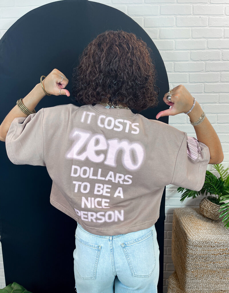 J.HOFFMAN'S It Costs $0 Vintage Crewneck- Taupe