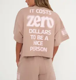 J.HOFFMAN'S It Costs $0 Vintage Crewneck- Taupe