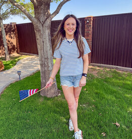 J.HOFFMAN'S Daily Stripe Top- Blue