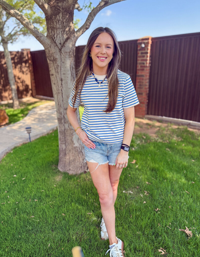 J.HOFFMAN'S Daily Stripe Top- Blue