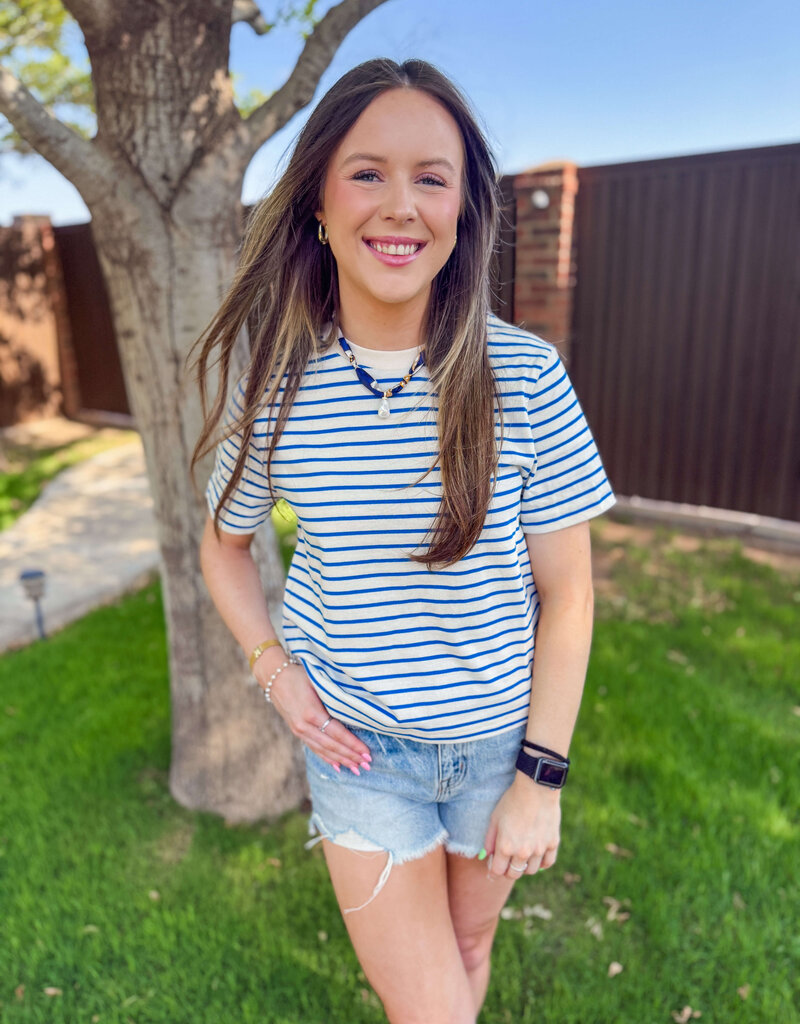 J.HOFFMAN'S Daily Stripe Top- Blue